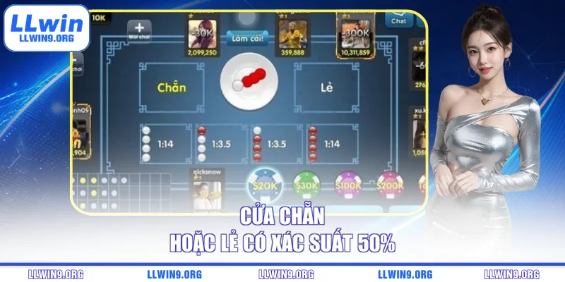 Cửa chẵn hoặc lẻ có xác suất 50%