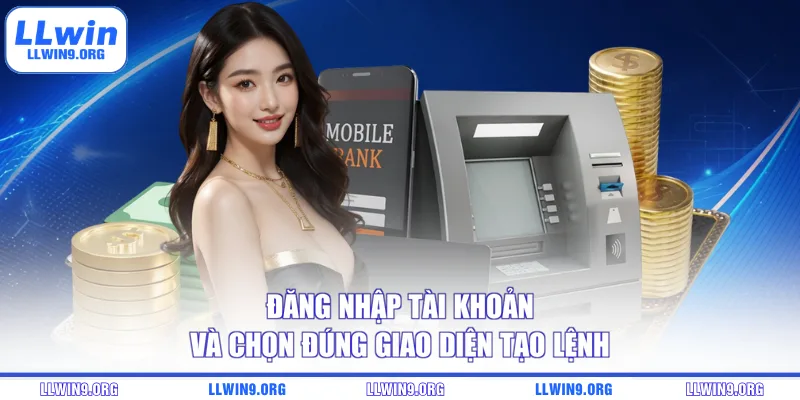 Đăng nhập tài khoản và chọn đúng giao diện tạo lệnh